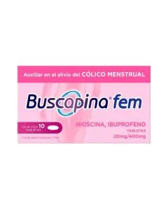 20 mg/400 mg Hioscina, Ibuprofeno Cólico Menstrual