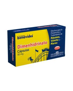 50 mg Dimenhidrinato Náuseas, Vómito o Mareo