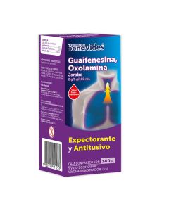 2 gr/1 gr/100 ml Guaifenesina, Oxolamina Sabor Fresa Frambuesa Expectorante y Antitusivo Jarabe