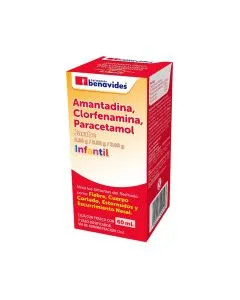 0.50 g/0.02 g/3.00 g Paracetamol, Amantadina, Clorfenamina Jarabe Infantil