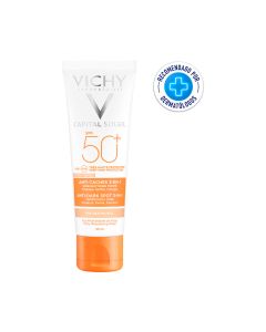 Ideal Soleil Anti-Taches 3 en Protector Solar 50+ Facial con Color