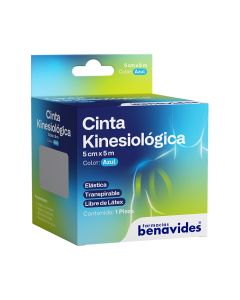Cinta Kinesiológica Color Azul 5 cm x 5 m