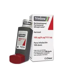 100 mcg Beclometasona/6 mcg Formoterol/12.5 mcg Glicopirronio Aerosol para Inhalación